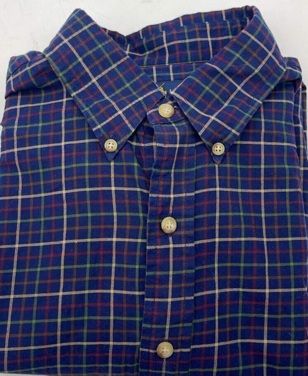 Ralph Lauren Blue Label Light Flannel Shirt Mens Large Multicolor Plaid